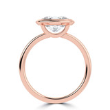 Oval Lab Created Diamond Open Bridge Bezel Set Solitaire Engagement Ring in Rose Gold (MVSLG1341-R)