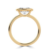 Oval Lab Created Diamond Open Bridge Bezel Set Solitaire Engagement Ring in Yellow Gold (MVSLG1341-Y)