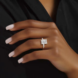 Emerald Lab Created Diamond Open Bridge Solitaire Engagement Ring in White Gold (MVSLG1344-W)