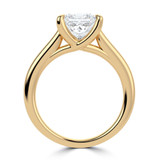 Princess Lab Created Diamond Cathedral Trellis Solitaire Engagement Ring in Yellow Gold (MVSLG1350-Y)