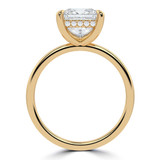 Princess Lab Created Diamond Hidden Halo Solitaire with Accents Engagement Ring in Yellow Gold (MVSLG1352-Y)