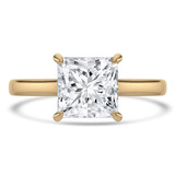 Princess Lab Created Diamond Cathedral Open Bridge Solitaire Engagement Ring in Yellow Gold (MVSLG1354-Y)