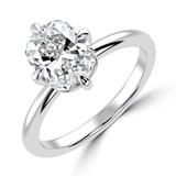 Cushion Lab Created Diamond Compass Prong Solitaire Engagement Ring in White Gold (MVSLG1357-W)