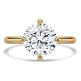 Round Lab Created Diamond Compass Prong Solitaire Engagement Ring in Yellow Gold (MVSLG1358-Y)