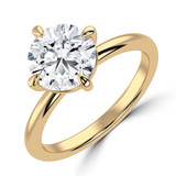 Round Lab Created Diamond Compass Prong Solitaire Engagement Ring in Yellow Gold (MVSLG1358-Y)