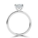 Oval Lab Created Diamond Hidden Halo Solitaire with Accents Engagement Ring in White Gold (MVSLG1359-W)