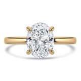 Oval Lab Created Diamond Hidden Halo Solitaire with Accents Engagement Ring in Yellow Gold (MVSLG1359-Y)