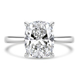 Cushion Lab Created Diamond Hidden Halo Solitaire with Accents Engagement Ring in White Gold (MVSLG1360-W)