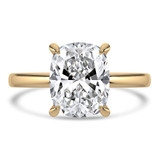 Cushion Lab Created Diamond Hidden Halo Solitaire with Accents Engagement Ring in Yellow Gold (MVSLG1360-Y)