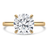 Round Lab Created Diamond Hidden Halo Solitaire with Accents Engagement Ring in Yellow Gold (MVSLG1361-Y)