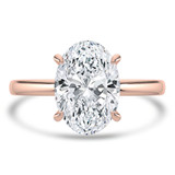 Oval Lab Created Diamond Solitaire Engagement Ring in Rose Gold (MVSLG1362-R)