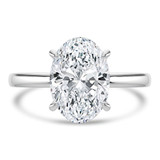 Oval Lab Created Diamond Solitaire Engagement Ring in White Gold (MVSLG1362-W)