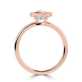 Pear Lab Created Diamond Bezel Set Open Bridge Solitaire Engagement Ring in Rose Gold (MVSLG1365-R)