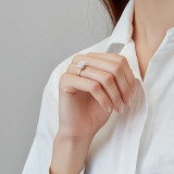 Princess Lab Created Diamond Bezel Set Open Bridge Solitaire Engagement Ring in White Gold (MVSLG1366-W)