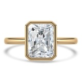 Radiant Lab Created Diamond Bezel Set Open Bridge Solitaire Engagement Ring in Yellow Gold (MVSLG1367-Y)