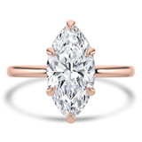 Marquise Lab Created Diamond Hidden Halo Open Bridge Solitaire with Accents Engagement Ring in Rose Gold (MVSLG1370-R)