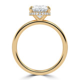 Oval Lab Created Diamond Hidden Halo Open Bridge Solitaire with Accents Engagement Ring in Yellow Gold (MVSLG1371-Y)