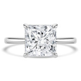 Princess Lab Created Diamond Hidden Halo Open Bridge Solitaire with Accents Engagement Ring in White Gold (MVSLG1373-W)