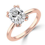 Cushion Lab Created Diamond Double Prong Solitaire with Accents Engagement Ring in Rose Gold (MVSLG1375-R)