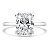 Cushion Lab Created Diamond Double Prong Solitaire with Accents Engagement Ring in White Gold (MVSLG1375-W)