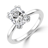 Cushion Lab Created Diamond Double Prong Solitaire with Accents Engagement Ring in White Gold (MVSLG1375-W)