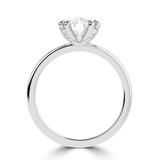 Cushion Lab Created Diamond Double Prong Solitaire with Accents Engagement Ring in White Gold (MVSLG1375-W)
