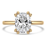 Cushion Lab Created Diamond Double Prong Solitaire with Accents Engagement Ring in Yellow Gold (MVSLG1375-Y)