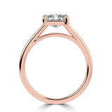 Radiant Lab Created Diamond Cathedral Open Bridge Solitaire Engagement Ring in Rose Gold (MVSLG1376-R)