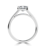 Radiant Lab Created Diamond Cathedral Open Bridge Solitaire Engagement Ring in White Gold (MVSLG1376-W)