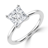 Princess Lab Created Diamond Solitaire Engagement Ring in White Gold (MVSLG1377-W)