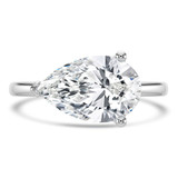 Pear Lab Created Diamond Open Bridge Solitaire Engagement Ring in White Gold (MVSLG1378-W)