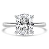 Cushion Lab Created Diamond Hidden Halo Solitaire with Accents Engagement Ring in White Gold (MVSLG1381-W)