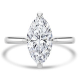 Marquise Lab Created Diamond Hidden Halo Solitaire with Accents Engagement Ring in White Gold (MVSLG1382-W)