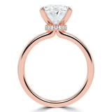 Oval Lab Created Diamond Hidden Halo Solitaire with Accents Engagement Ring in Rose Gold (MVSLG1383-R)