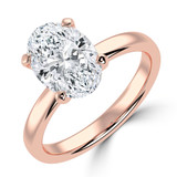Oval Lab Created Diamond Solitaire Engagement Ring in Rose Gold (MVSLG1386-R)