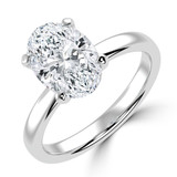 Oval Lab Created Diamond Solitaire Engagement Ring in White Gold (MVSLG1386-W)