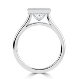 Princess Lab Created Diamond Bezel Set Cathedral Open Bridge Solitaire Engagement Ring in White Gold (MVSLG1387-W)