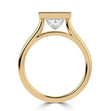 Princess Lab Created Diamond Bezel Set Cathedral Open Bridge Solitaire Engagement Ring in Yellow Gold (MVSLG1387-Y)