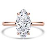 Marquise Lab Created Diamond Hidden Halo Open Bridge Solitaire with Accents Engagement Ring in Rose Gold (MVSLG1393-R)