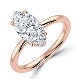Marquise Lab Created Diamond Hidden Halo Open Bridge Solitaire with Accents Engagement Ring in Rose Gold (MVSLG1393-R)