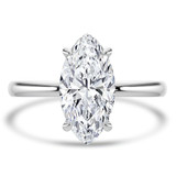 Marquise Lab Created Diamond Hidden Halo Open Bridge Solitaire with Accents Engagement Ring in White Gold (MVSLG1393-W)