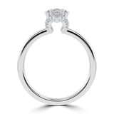 Marquise Lab Created Diamond Hidden Halo Open Bridge Solitaire with Accents Engagement Ring in White Gold (MVSLG1393-W)