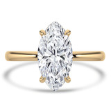 Marquise Lab Created Diamond Hidden Halo Open Bridge Solitaire with Accents Engagement Ring in Yellow Gold (MVSLG1393-Y)
