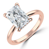 Radiant Lab Created Diamond Hidden Halo Open Bridge Solitaire with Accents Engagement Ring in Rose Gold (MVSLG1394-R)