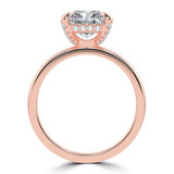 Radiant Lab Created Diamond Hidden Halo Open Bridge Solitaire with Accents Engagement Ring in Rose Gold (MVSLG1394-R)