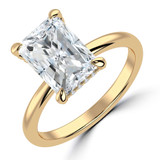Radiant Lab Created Diamond Hidden Halo Open Bridge Solitaire with Accents Engagement Ring in Yellow Gold (MVSLG1394-Y)