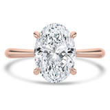 Oval Lab Created Diamond Tapered Solitaire Engagement Ring in Rose Gold (MVSLG1396-R)