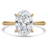 Oval Lab Created Diamond Tapered Solitaire Engagement Ring in Yellow Gold (MVSLG1396-Y)