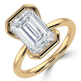 Emerald Lab Created Diamond Tension Set Solitaire Engagement Ring in Yellow Gold (MVSLG1397-Y)
