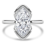 Marquise Lab Created Diamond Tension Set Solitaire Engagement Ring in White Gold (MVSLG1398-W)